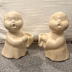 Porcelain Monk Candle Holders 🕯️